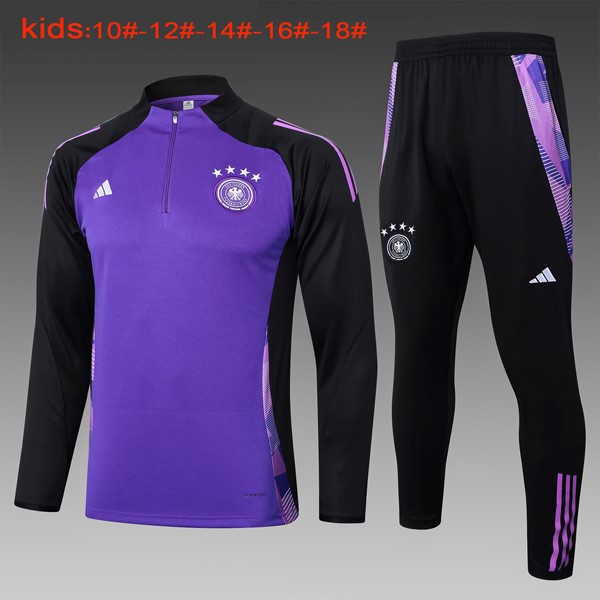 Niños Sudadera De Training Alemania 2024 2025 Purpura Negro 3